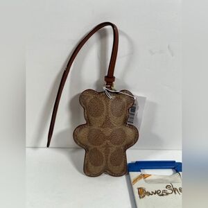 Coach Bear Puffy Bag Charm In Signature Canvas